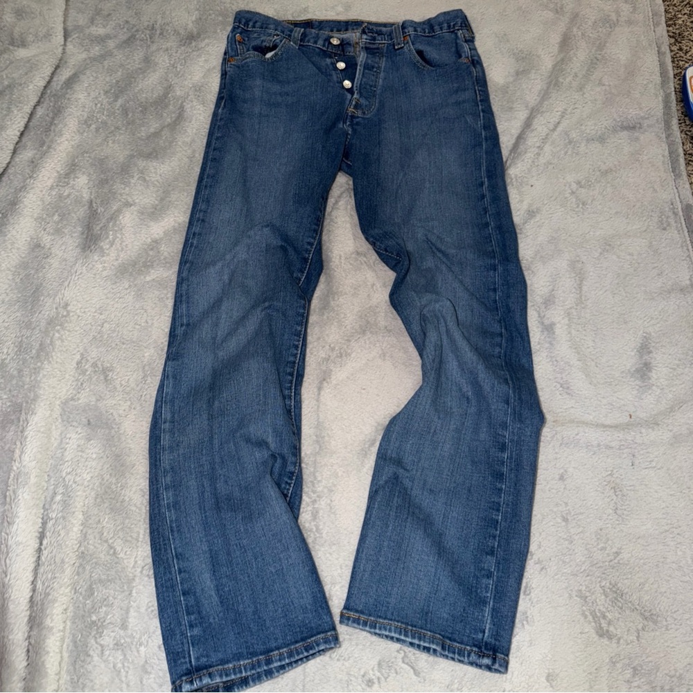 Levi's 501 Button Fly Jeans for Men Dark Blue 30x 32